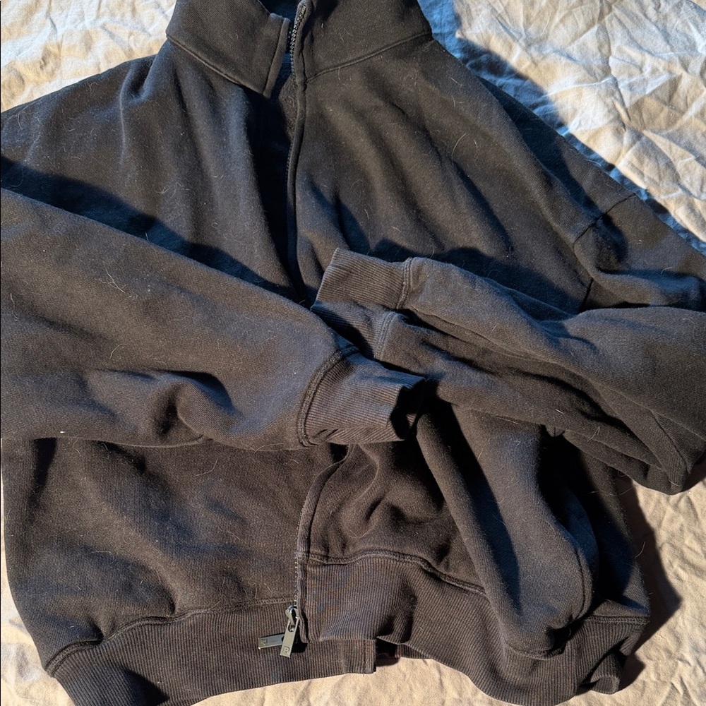 Women's Black Half-Zip Pullover Hoodie